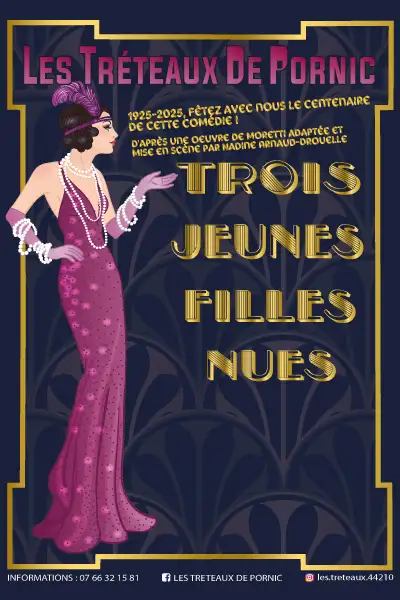 affiche pièce de théâtre "Trois jeunes filles nues"